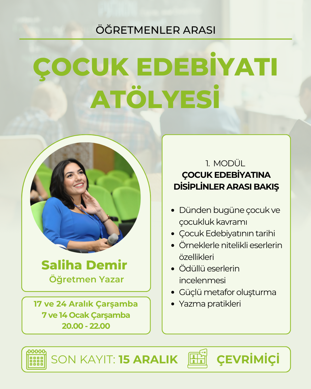Saliha Demir ile  Çocuk Edebiyatı Atölyesi